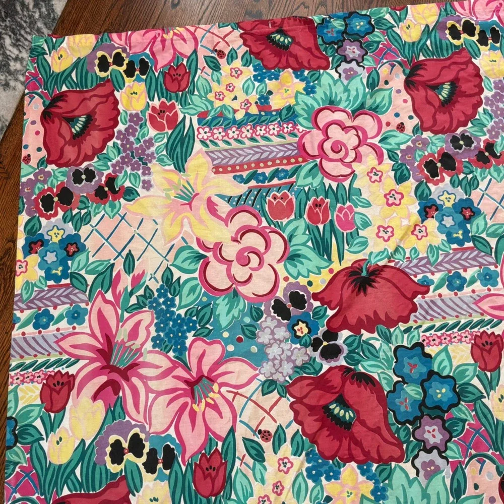 VTG Martex Floral Shower Curtain Colorful 71 x 68 Made USA Statement 80s 90s